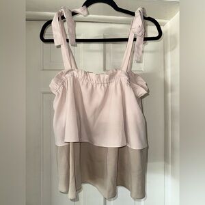 Chic Women's Cream and Tan Tank Top